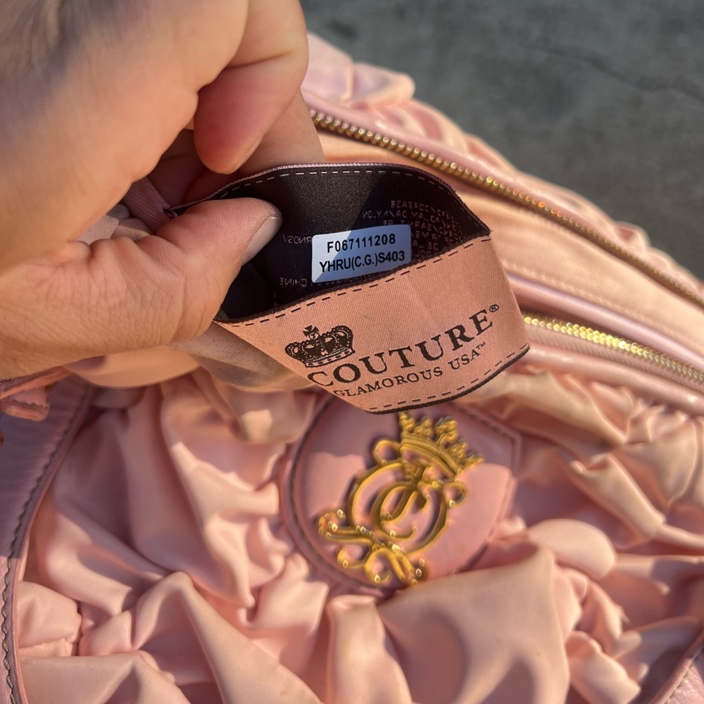 OG Juicy Couture Baby Pink Y2K 2008 Ruched Ruffle Purse - Picture 7 of 7